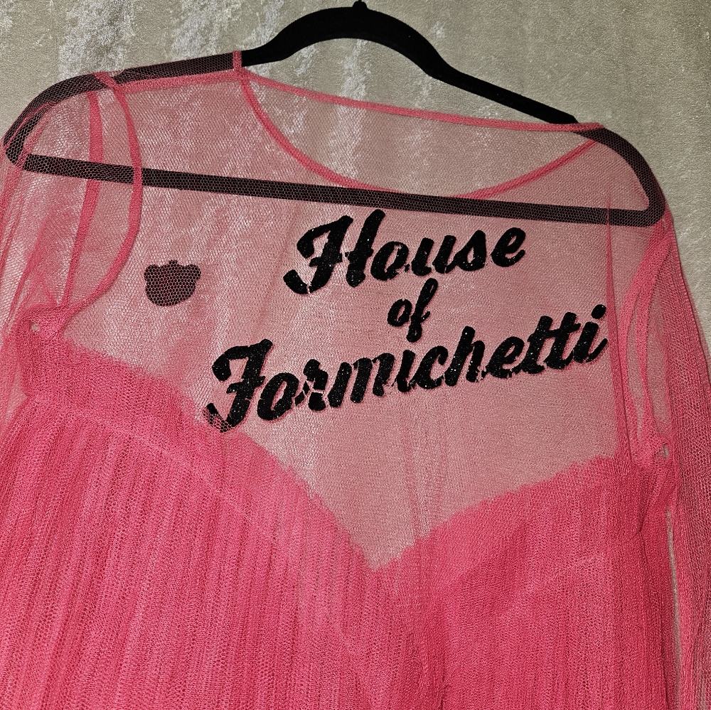 Pink Mesh Mini Dress - Picture 5 of 6